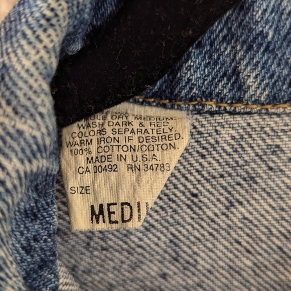 Vintage 80s Lee Riders Trucker Jean Jacket Size Medium 100% Cotton USA Made - Picture 4 of 8